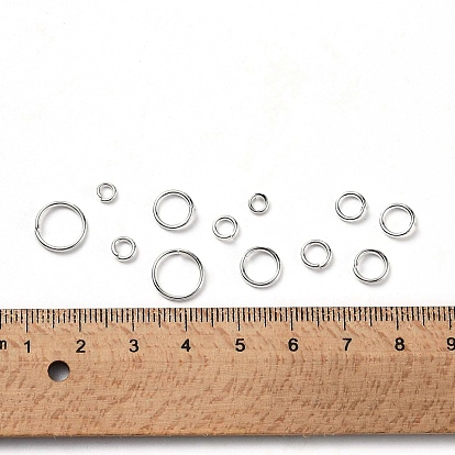 1 case laiton Anneaux, 4 anneau mm / 5 mm / 6 mm / 7 mm / 8 mm / 10 mm de saut mélangé, Anneaux ouverts