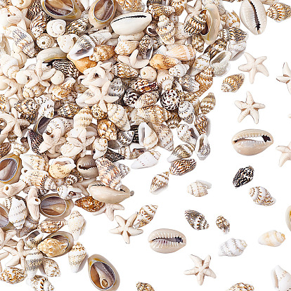 Наборы для изготовления ювелирных изделий своими руками, включая синтетические бусины из говлита и бусины из ракушек.