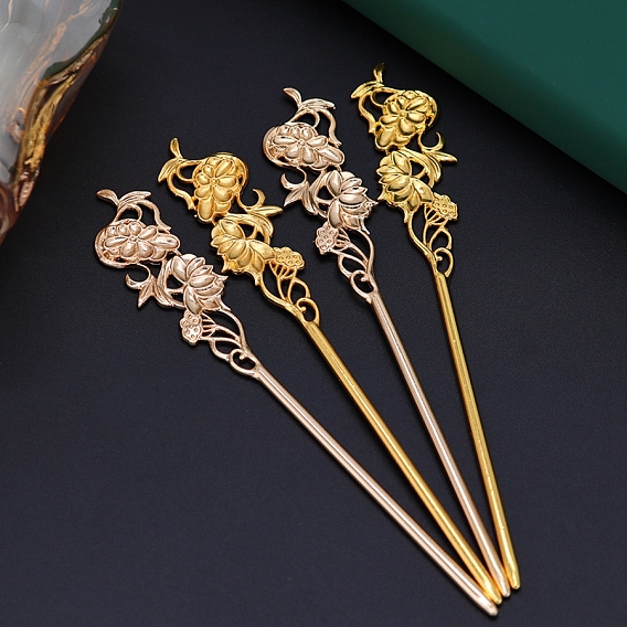 Alloy Hair Stick Findings, Flower