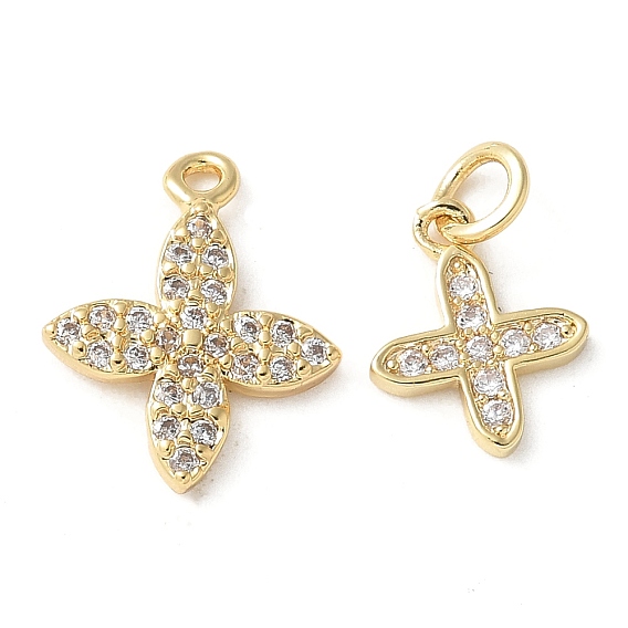 Латунные микропаве прозрачные подвески с фианитом, настоящие 18k позолоченные подвески, без кадмия и без свинца, долговечный, стойки покрытие, с целью перехода в кольце