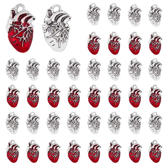 60 шт 2 подвески из сплава в тибетском стиле, с эмалью, сердце