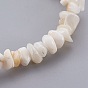 White Shell Chip Beads Stretch Bracelets