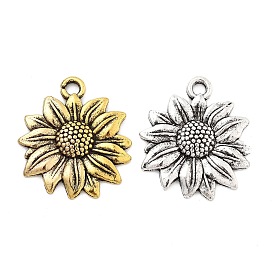 Alloy Pendants, Sunflower, Charms