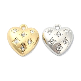 Alloy Rhinestone Pendants, Heart