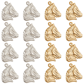 16 шт. 2 цвета 304 подвески из нержавеющей стали, голова лошади