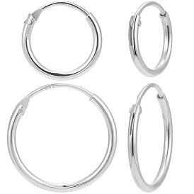 4 пары 2 размер 925 фурнитура для сережек-колец Huggie Hoop из стерлингового серебра
