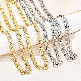 304 ожерелья из цепочек с кольцами из нержавеющей стали, ионное покрытие (ip)