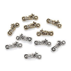 Brass Micro Pave Clear Cubic Zirconia Charms, Long-Lasting Plated, Motorbike