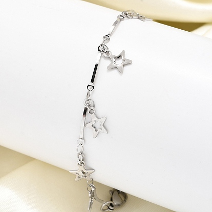 304 из нержавеющей стали звезды шарм браслеты, браслеты из цепочек для женщин
