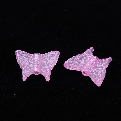 Transparent Acrylic Beads, Dyed, Butterfly