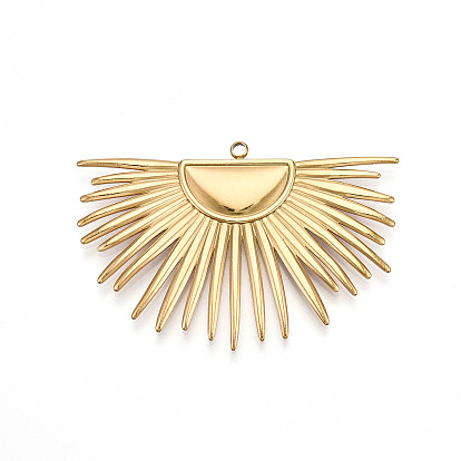 304 Stainless Steel Big Pendants, Ion Plating(IP), Fan Charms