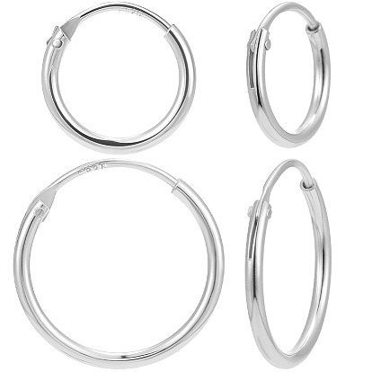 4 пары 2 размер 925 фурнитура для сережек-колец Huggie Hoop из стерлингового серебра