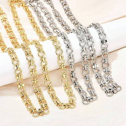 304 ожерелья из цепочек с кольцами из нержавеющей стали, ионное покрытие (ip)