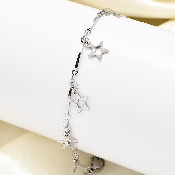 304 из нержавеющей стали звезды шарм браслеты, браслеты из цепочек для женщин