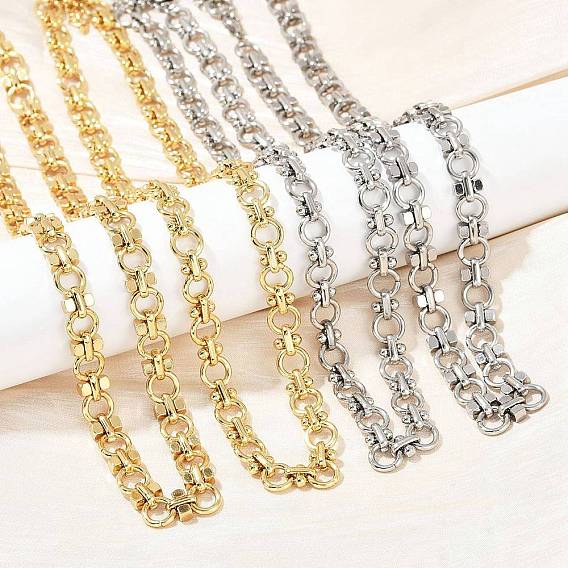 304 ожерелья из цепочек с кольцами из нержавеющей стали, ионное покрытие (ip)