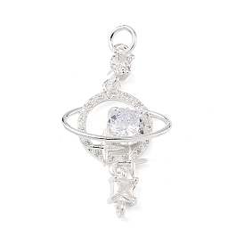 Латунные микропаве прозрачные подвески с фианитом, прелести планеты