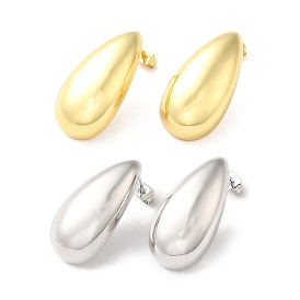 Brass Teardrop Stud Earrings for Women