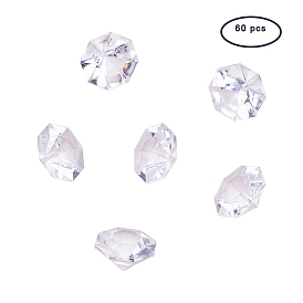 PandaHall Elite Acrylic Diamond Gems Pointed Back Cabochons, Faceted