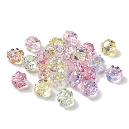 УФ-покрытие прозрачные радужные переливающиеся акриловые бусины, кошачий коготь