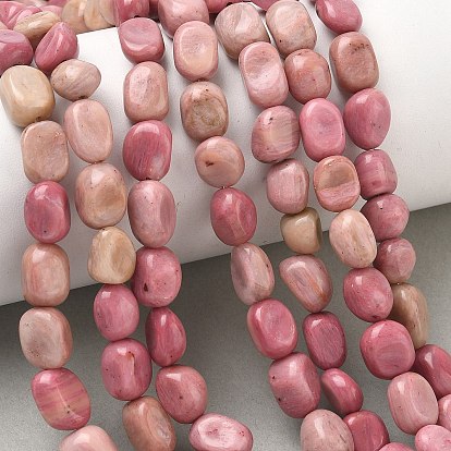 Natural Rhodonite Beads Strands, Tumbled Stone, Nuggets