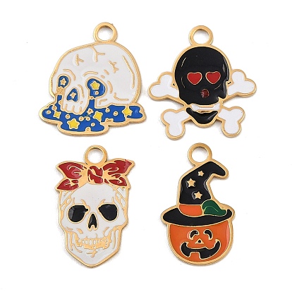Хэллоуин 304 из нержавеющей стали подвески, с эмалью, ионное покрытие (ip), реальный 18 k позолоченный