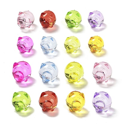 Прозрачные акриловые бусины, свинья