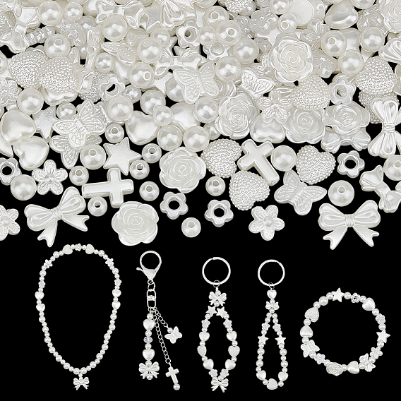 500шт 14 стили имитация жемчуга акриловые бусины, разнообразные