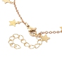Star Brass Charm Cable Chain Link Bracelet Making, with Lobster Claw Clasp, Fit for Connector Charms