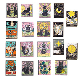 Whimsical Animal-themed Enamel Pins for Tarot Lovers - Cute Cats, Clowns, Skulls and More!