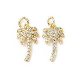 Латунные микропаве прозрачные подвески с фианитом, с целью перехода в кольце, очарование кокосового дерева, без свинца и без кадмия, долговечный, стойки покрытие