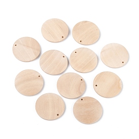 Wood Pendants, Flat Round