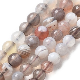 Natural Botswana Agate Beads Strands, Round