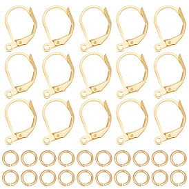 20 шт. латунные серьги с рычагом, с петлями, с латунными соединительными кольцами (шт.), открытые кольца прыжок