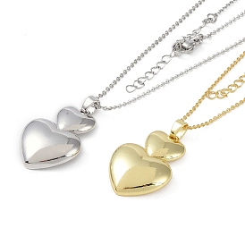 Heart Pendant Necklaces, Brass Cable Chain Necklaces