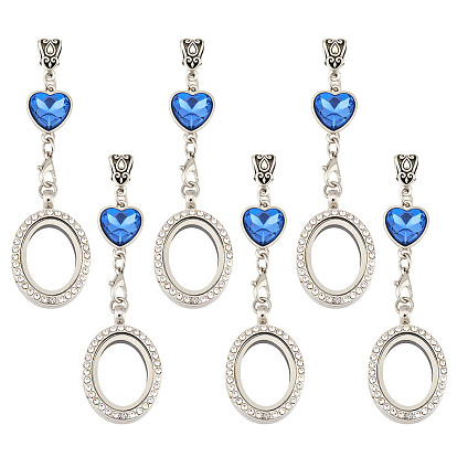 12шт. овальные медальоны из сплава, со сплавом стекла и полиэфирной лентой