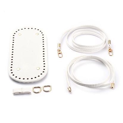 (Defective Closeout Sale: Metal Oxidation), DIY PU Leather Knitting Crochet Bags, with Bottom, Drawstring and Shoulder Strap, for DIY Craft Shoulder Bags Accessories
