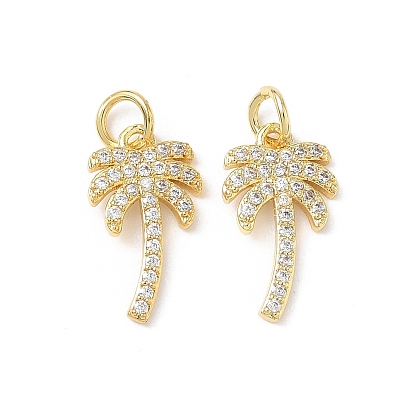 Латунные микропаве прозрачные подвески с фианитом, с целью перехода в кольце, очарование кокосового дерева, без свинца и без кадмия, долговечный, стойки покрытие