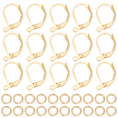 20 шт. латунные серьги с рычагом, с петлями, с латунными соединительными кольцами (шт.), открытые кольца прыжок