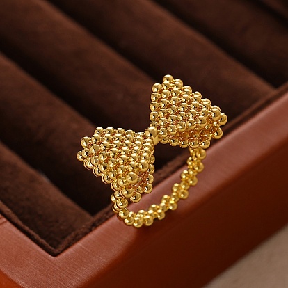 Латунные круглые кольца с шариками для женщин, бантом