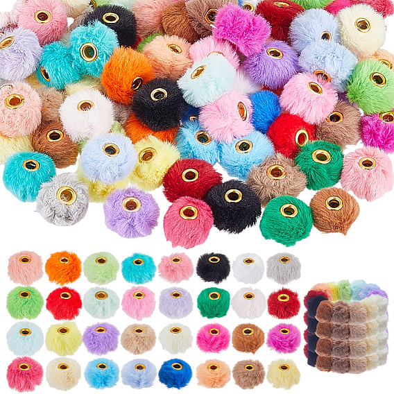 128шт 32 цвета имитация кроличьей шерсти европейские бусины, бусины с большим отверстием, рондель