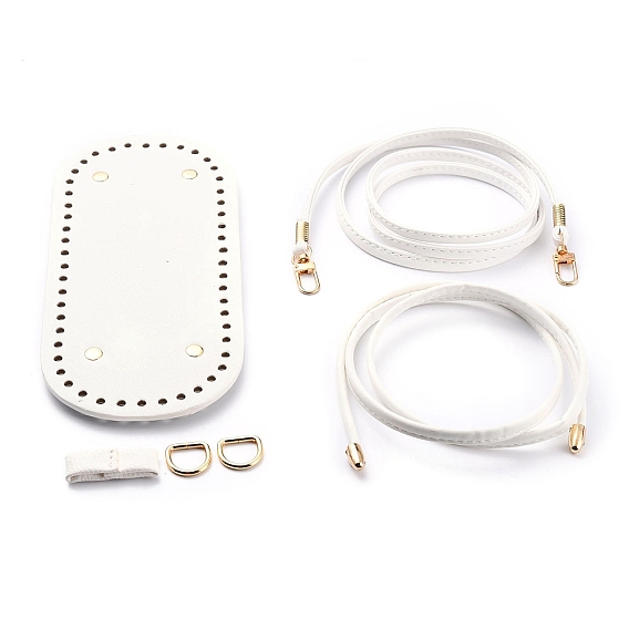 (Defective Closeout Sale: Metal Oxidation), DIY PU Leather Knitting Crochet Bags, with Bottom, Drawstring and Shoulder Strap, for DIY Craft Shoulder Bags Accessories