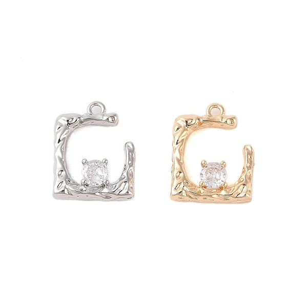 Подвески из латуни с прозрачным стеклом, c формы