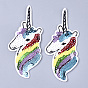 Computerized Embroidery Cloth Iron On Patches, with Paillette, Costume Accessories, Appliques, Unicorn