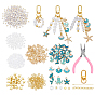 DIY Ocean Theme Keychain Making Kits, Including Acrylic Beads, Alloy Swivel Clasps and Alloy Enamel Pendants