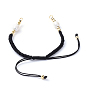 Braided Nylon Cord for DIY Bracelet Making, with Natural Freshwater Pearl & Brass Findings