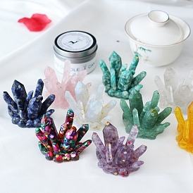 Resin Druzy Display Decoration, with Gemstone/Shell Chips inside Statues for Home Office Decorations