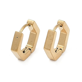 Ion Plating(IP) 304 Stainless Steel Hollow Hexagon Hoop Earrings