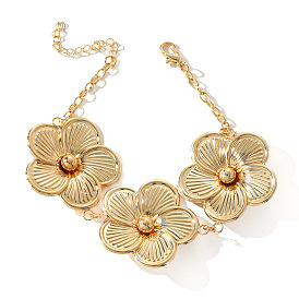 Браслеты из железных цветочных звеньев, браслеты-цепочки для женщин