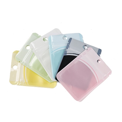 Plastic Resealable Bag, Storage Bags, Self Seal Bag, Top Seal, with Window and Hang Hole, Rectangle