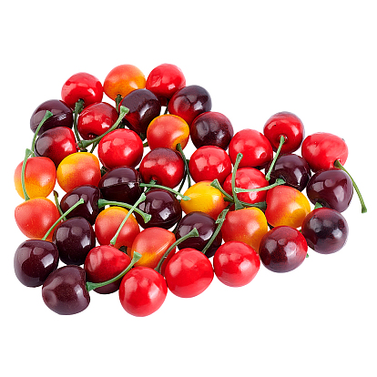 40шт. 4 виды декоративных элементов из пенопласта/пластика, имитация фруктов, вишня